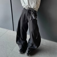 curved rivet wide slacks /2color　VM1091