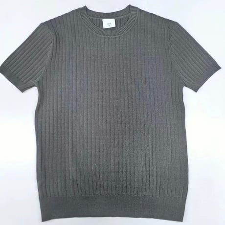 minimal rib knit half tee /4color　VG1289