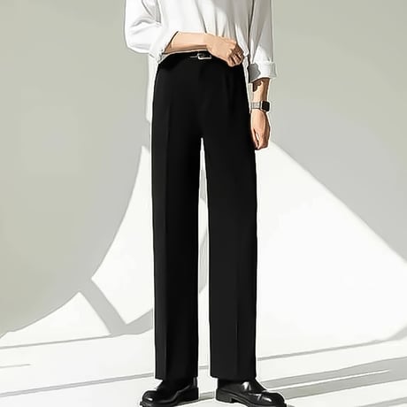 minimal tucked wide slacks　VM1123