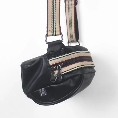 retro stripe strap body bag /3color　VG1213