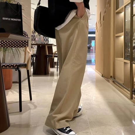 volume wide straight slacks /3color　VG1052