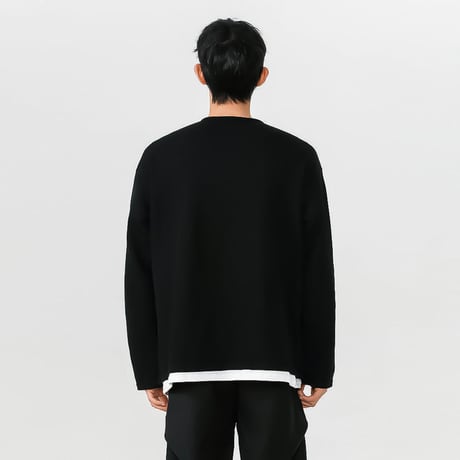 relaxed waffle henley neck top /2color　VM1043