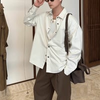 coated oversized shirt /3color　VG1164