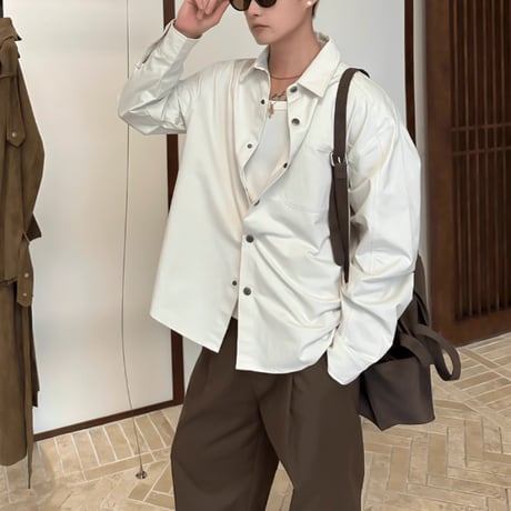 coated oversized shirt /3color　VG1164