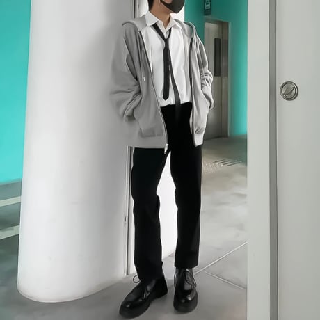 minimal tucked wide slacks　VM1123