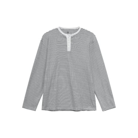 striped slim henley neck tee /3color　VG1305
