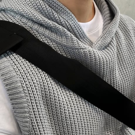 hooded knit vest /2color　VG1089