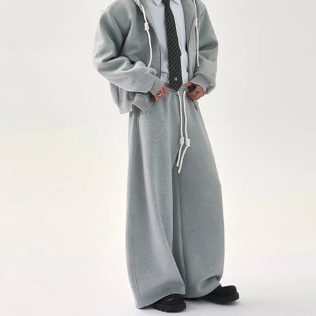 rope string wide sweat pants /2color　VG1067