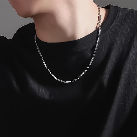 twisted plate motif chain necklace　VM1096