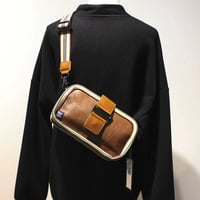 retro stripe strap mini cross bag /3color　VG1214