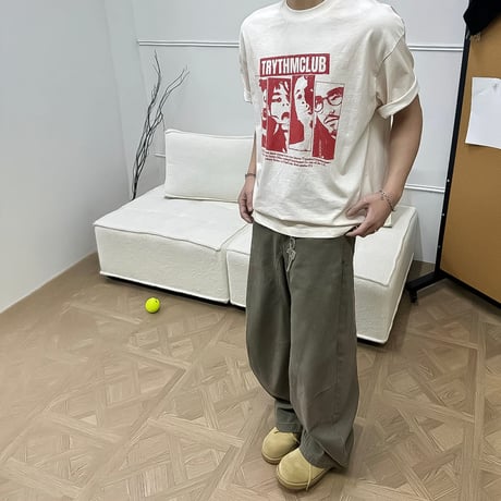 oversized vintage graphic t-shirt /2color　VG1336