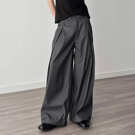 extreme tucked wide slacks /2color　VM1051