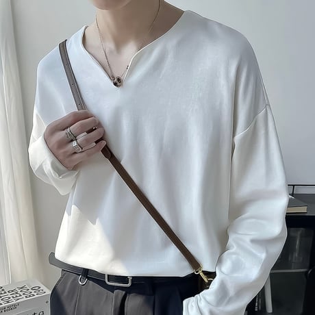 minimal oversized v-neck cutsew /2color　VG1338