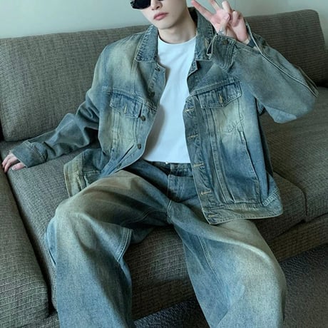 retro wash denim jacket 　VG1287