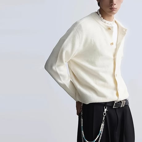 minimal loose round cardigan /2color　VM1041