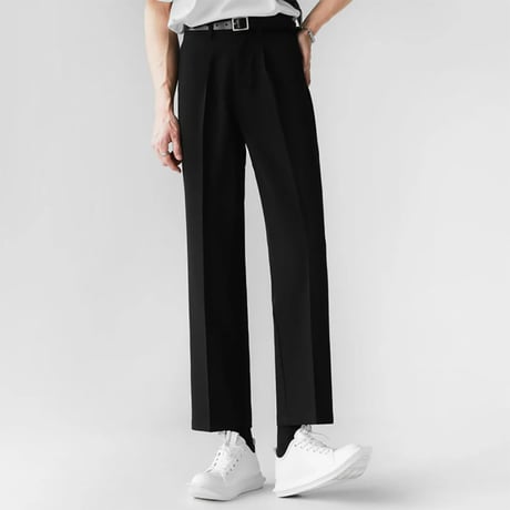 minimal tucked wide slacks /3color　VM1122