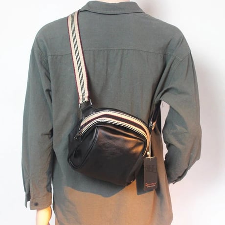 retro stripe strap body bag /3color　VG1213