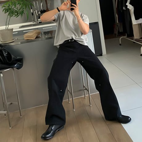 vintage washed carpenter pants /3color　VG1121