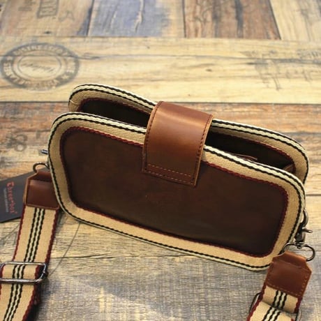 retro stripe strap mini cross bag /3color　VG1214