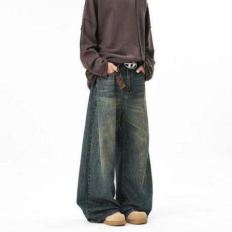 vintage wash super wide denim　VM1048