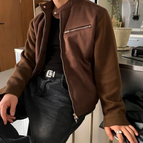 suede & knit combination blouson /2color　VG1124
