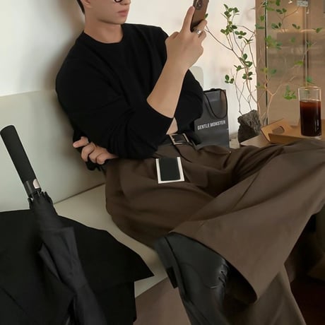 volume wide straight slacks /3color　VG1052