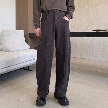 minimal wide seam slacks /2color　VM1152