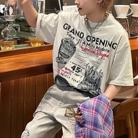 vintage burger oversized graphic tee /2color　VG1337