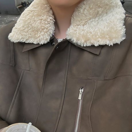 vintage mood fur collar blouson　VG1225