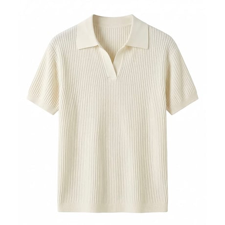 minimal square line collar tee /3color　VM1111