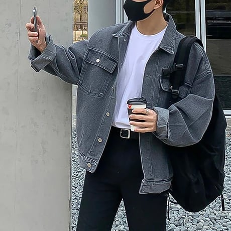 oversized washed denim jacket /2color　VG1319