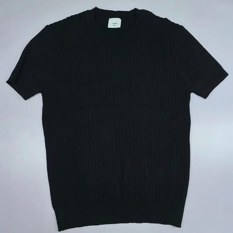 minimal rib knit half tee /4color　VG1289
