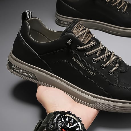 minimal street leather sneakers /2color　VG1311