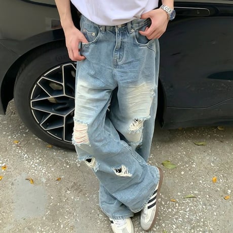 vintage crash wide baggy denim　VG1162
