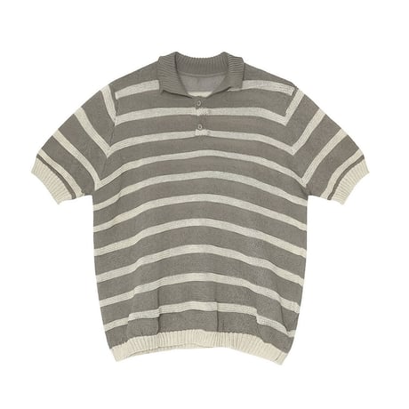 relaxed striped knit polo /3color　VM1171