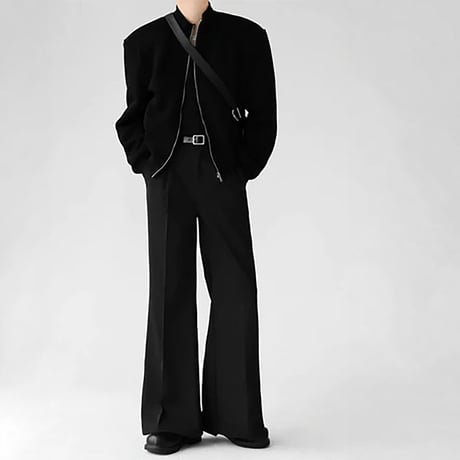 minimal tucked wide slacks　VM1124