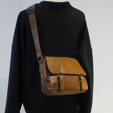 vintage leather messenger bag /3color　VG1196