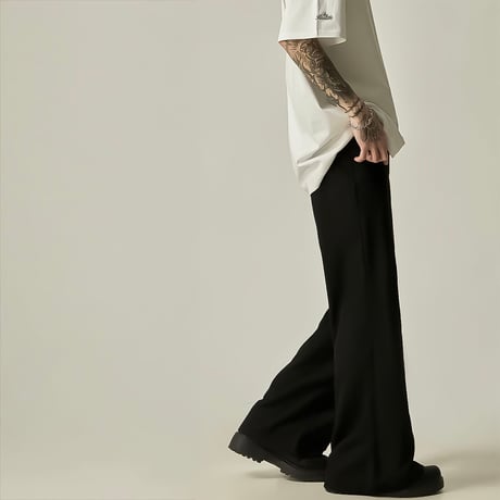 curve seam line flare slacks /2color　VM1105