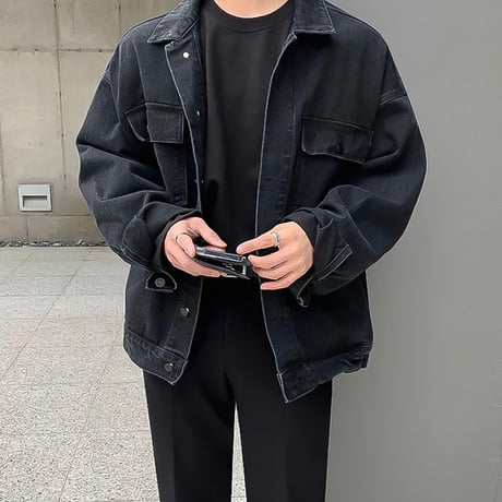 oversized washed denim jacket /2color　VG1319