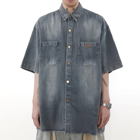 distressed wide work pants /2color　VM1026