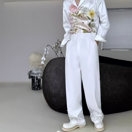 minimal clean wide slacks　VM1133