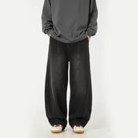 curved seam wide baggy denim /2color　VM1058