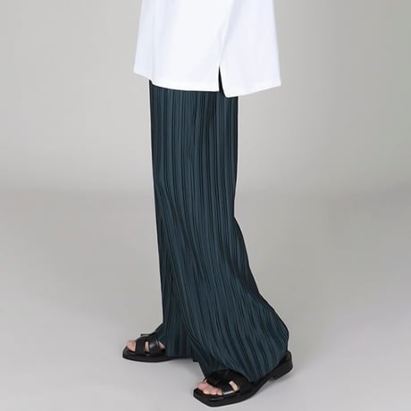 pleats straight easy pants /2color　VG1073