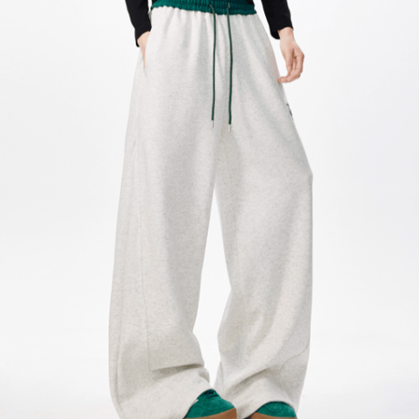 logo embroidery wide sweat pants　VG1189