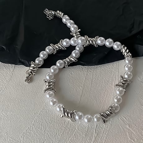 barbed wire pearl necklace　VM1083