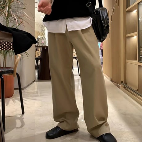 volume wide straight slacks /3color　VG1052