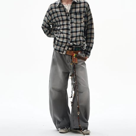 oversized check cotton shirt　VG1004