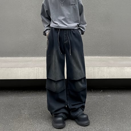 side stripe vintage wide denim　VM1056