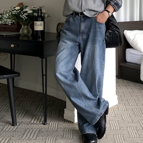 vintage wash straight fit denim　VG1178