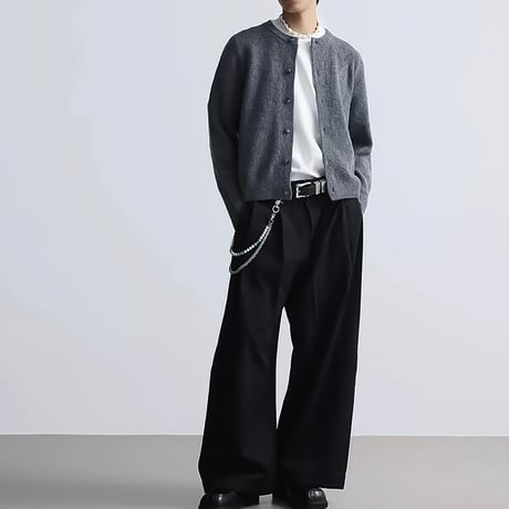 minimal loose round cardigan /2color　VM1041